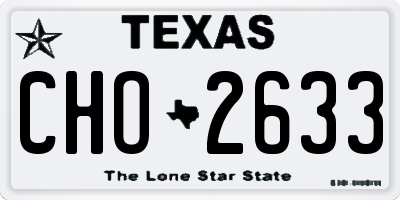 TX license plate CHO2633