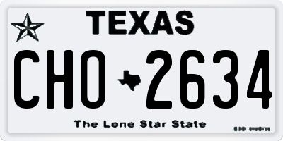 TX license plate CHO2634