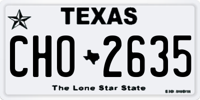 TX license plate CHO2635
