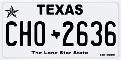 TX license plate CHO2636