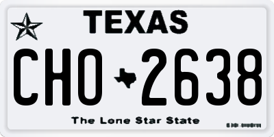 TX license plate CHO2638