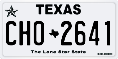 TX license plate CHO2641