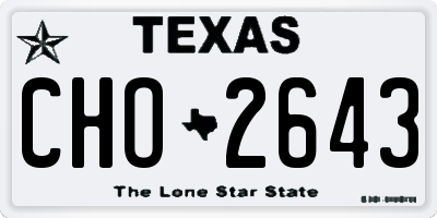 TX license plate CHO2643