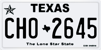 TX license plate CHO2645