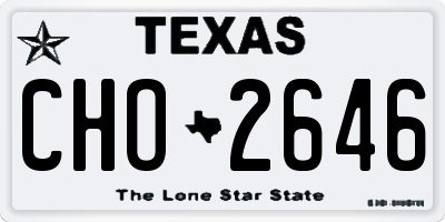 TX license plate CHO2646