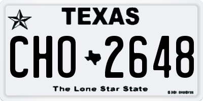 TX license plate CHO2648