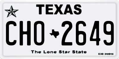 TX license plate CHO2649