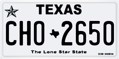 TX license plate CHO2650