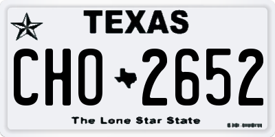 TX license plate CHO2652