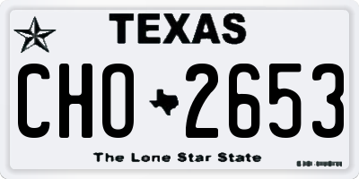 TX license plate CHO2653