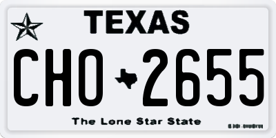 TX license plate CHO2655