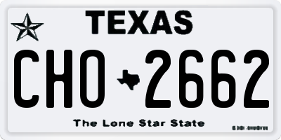 TX license plate CHO2662