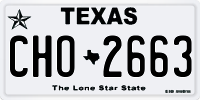 TX license plate CHO2663