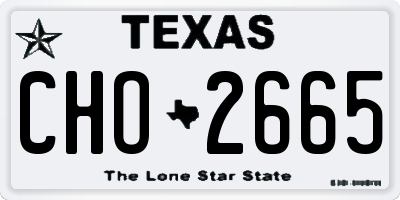TX license plate CHO2665