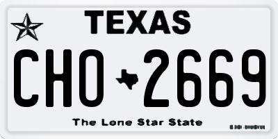 TX license plate CHO2669