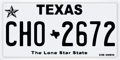 TX license plate CHO2672