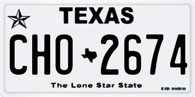 TX license plate CHO2674