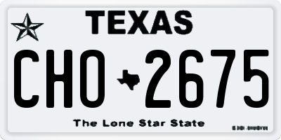 TX license plate CHO2675