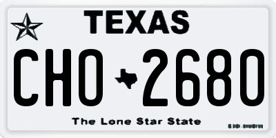 TX license plate CHO2680