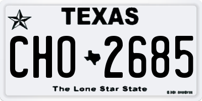 TX license plate CHO2685
