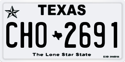 TX license plate CHO2691
