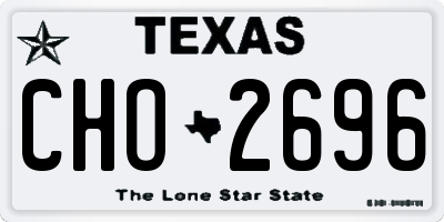 TX license plate CHO2696