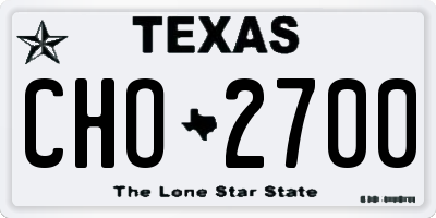 TX license plate CHO2700