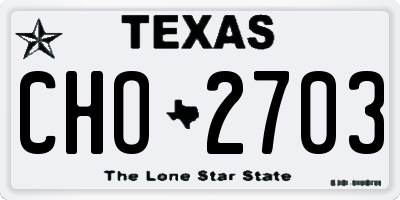 TX license plate CHO2703