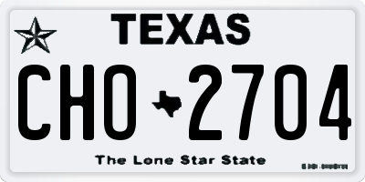 TX license plate CHO2704