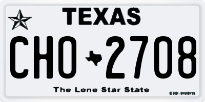 TX license plate CHO2708