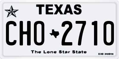 TX license plate CHO2710