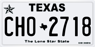 TX license plate CHO2718