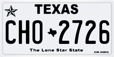 TX license plate CHO2726