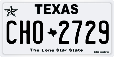 TX license plate CHO2729