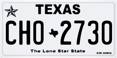 TX license plate CHO2730