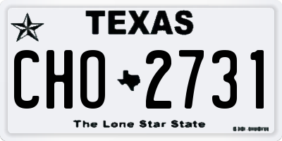 TX license plate CHO2731