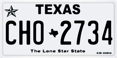 TX license plate CHO2734