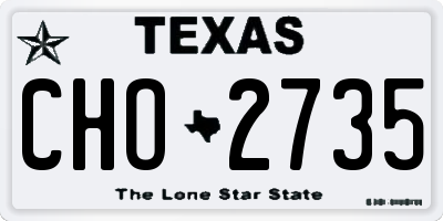TX license plate CHO2735