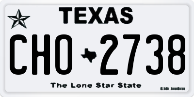 TX license plate CHO2738