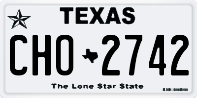 TX license plate CHO2742