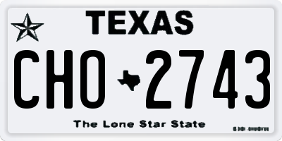TX license plate CHO2743