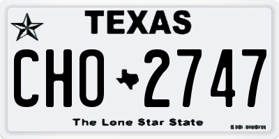 TX license plate CHO2747