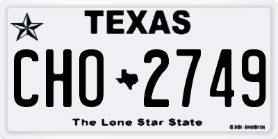 TX license plate CHO2749
