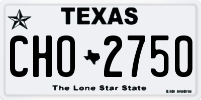 TX license plate CHO2750