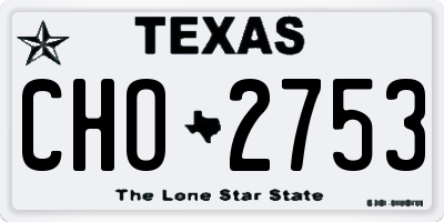 TX license plate CHO2753