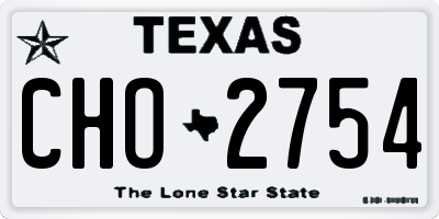 TX license plate CHO2754