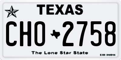 TX license plate CHO2758