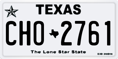 TX license plate CHO2761
