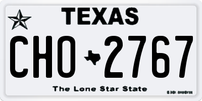 TX license plate CHO2767