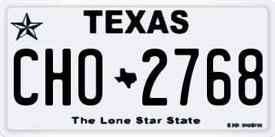 TX license plate CHO2768